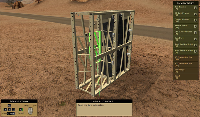Training to configure frames and panels to provide blast protection.