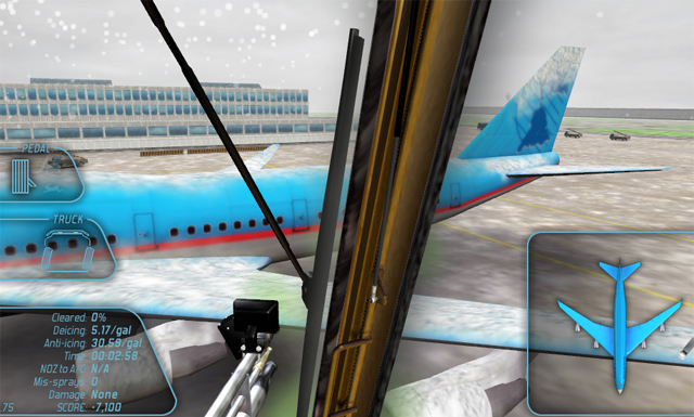 The simulation's virtual weather includes frost, snow, and freezing rain.