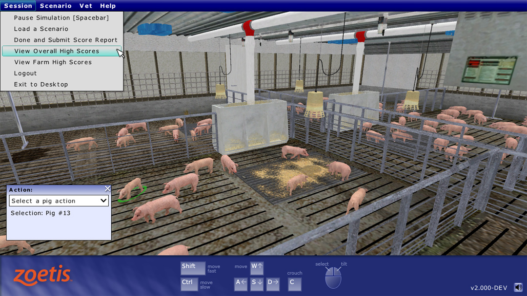 Zoetis (Pfizer Animal Health) Virtual-Walking-the-Pens Simulator by ForgeFX Simulations