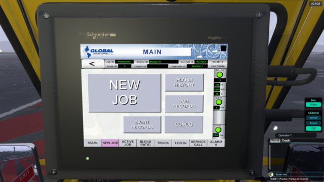 Simulation Control Options, Global Ground Support Aircraft De-Icing Simulator by ForgeFX Simulations