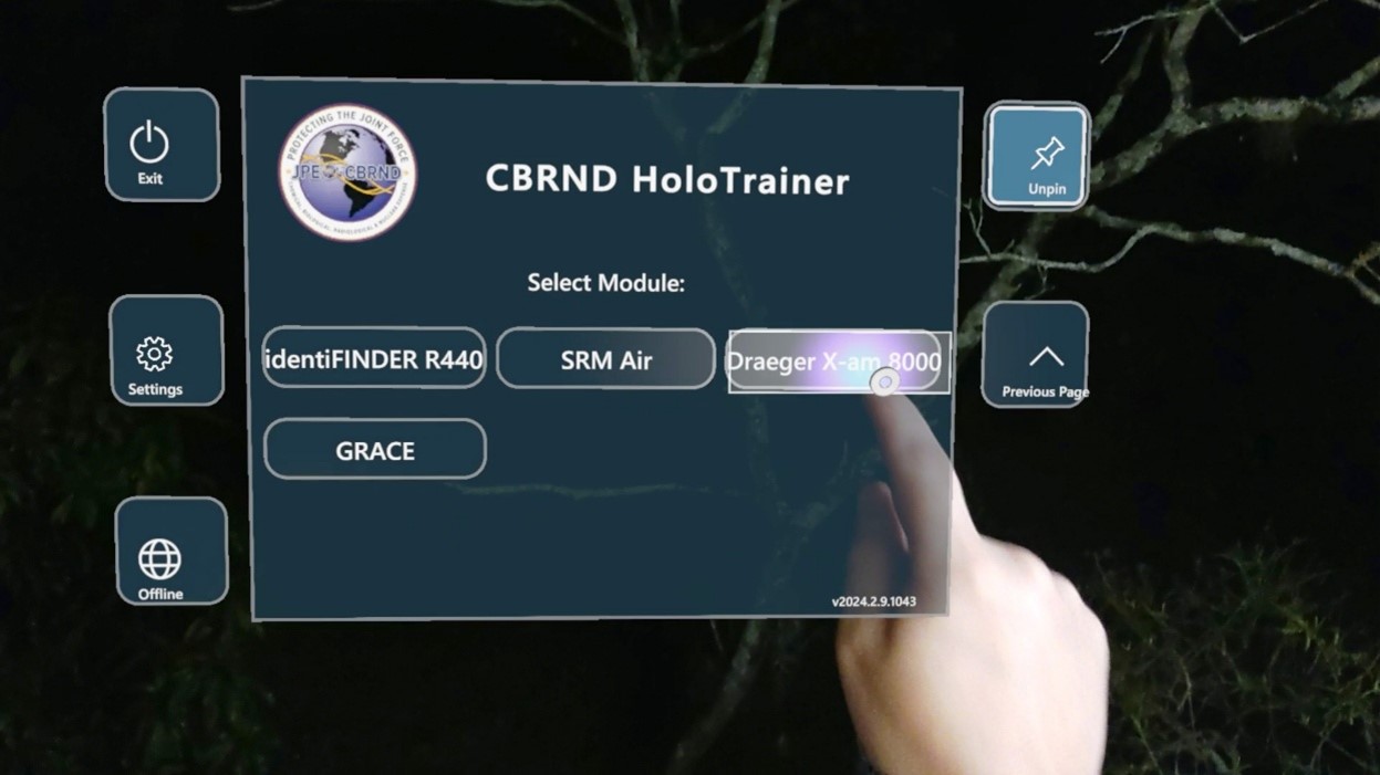 CBRND HoloTrainer Enhanced Warfighter Augmented Trainer, Augmented Reality Training Simulator Developed by ForgeFX Simulations and SciTech Services for JPEO-CBRN