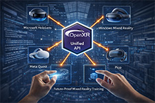 ForgeFX Simulations, ForgeSIM MRTK, OpenXR Support, ForgeSim.MRTK includes support for OpenXR standards, ensuring compatibility with a wide range of mixed reality devices beyond HoloLens. This OpenXR integration provides a future-proof foundation for mixed reality training simulations, supporting devices from multiple manufacturers through a unified API.