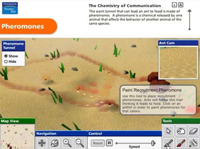 Pearson Education Virtual Science Experiments by ForgeFX Simulations, Pheromones Simulator