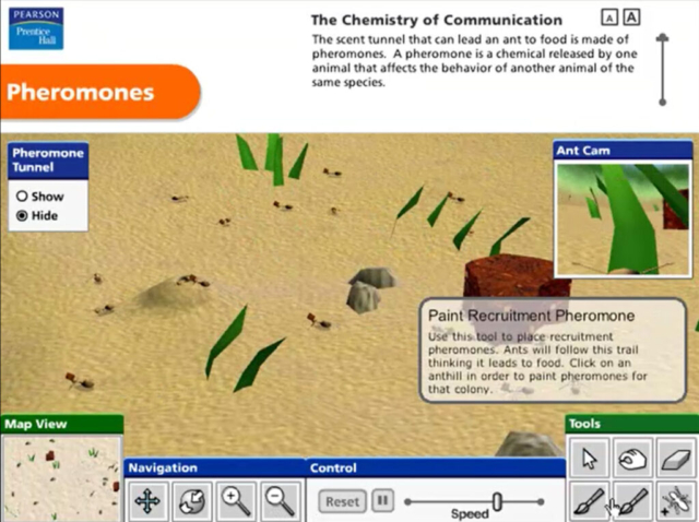 Pearson Education Virtual Science Experiments by ForgeFX Simulations, Pheromones Simulation-Based Training