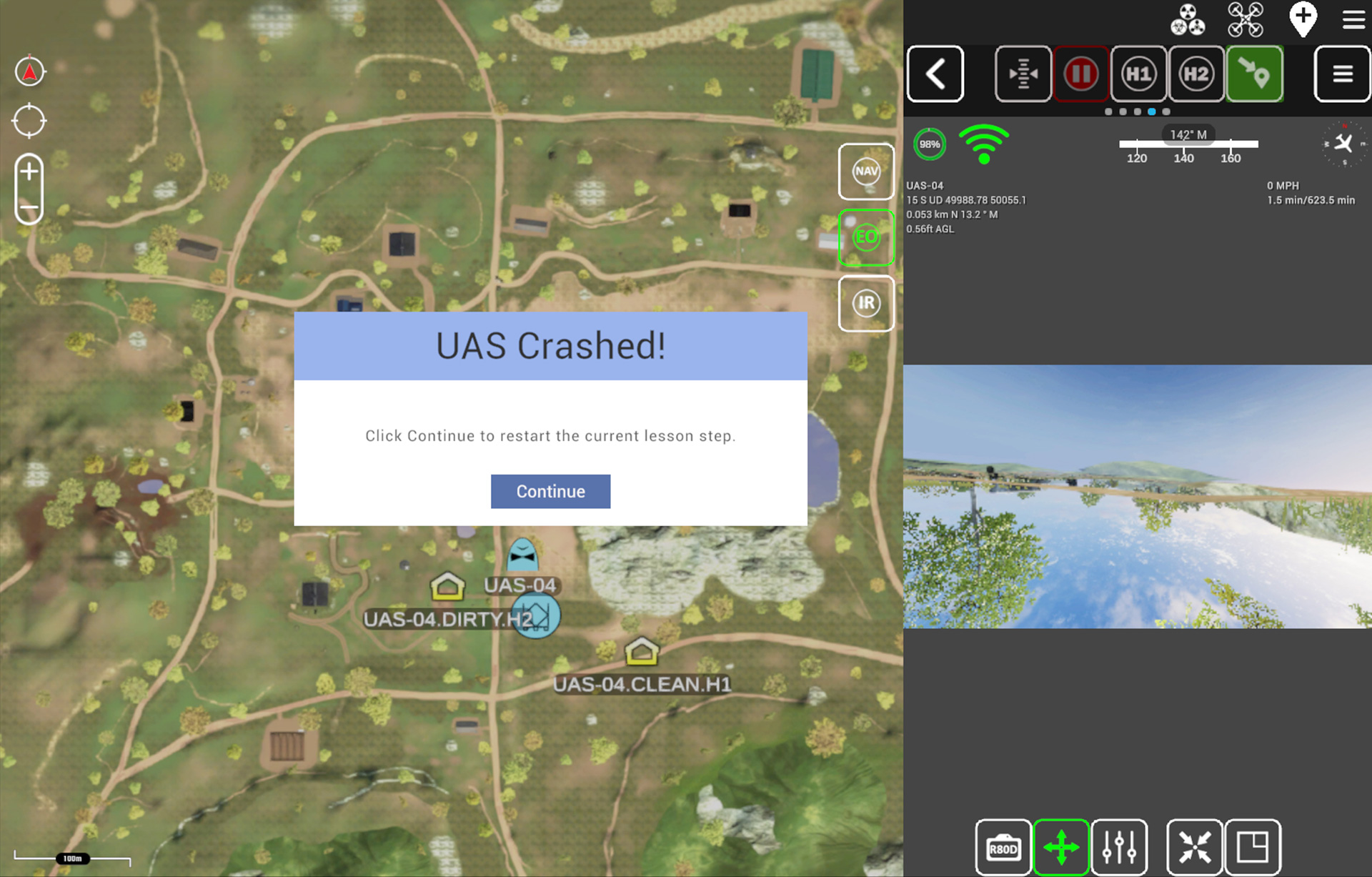 Simulation-Based Training for UAS Crash