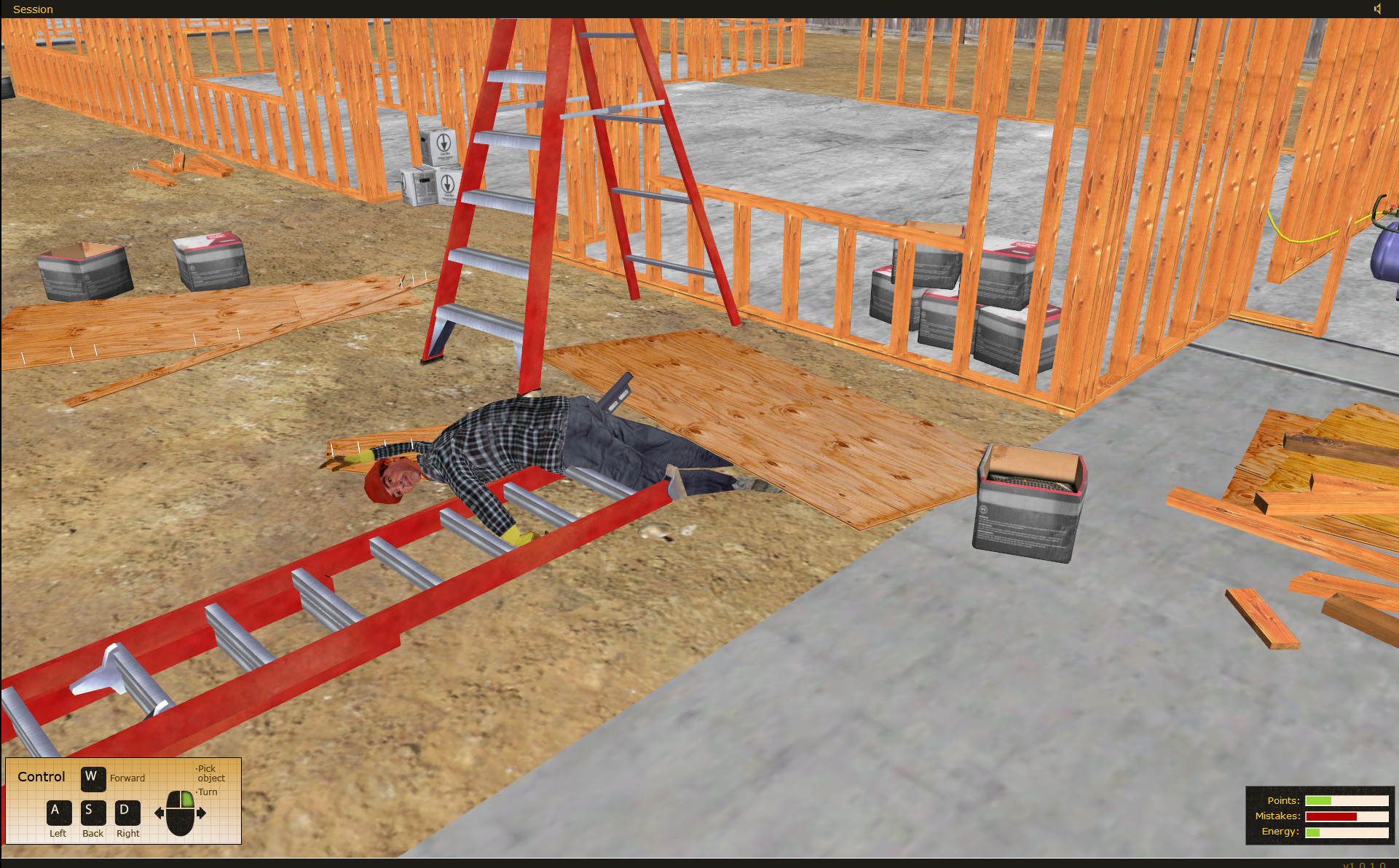 California State Compensation Insurance Fund Ladder Safety Training Simulator by ForgeFX Simulations