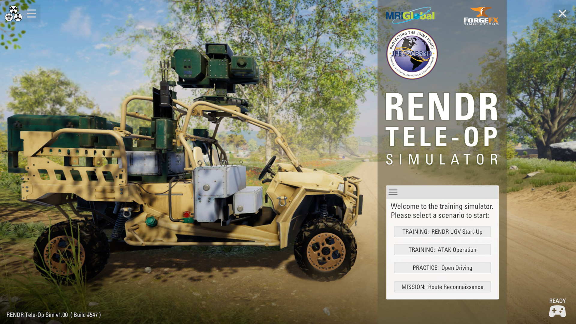 Teleoperation Training Simulator for Unmanned Ground Vehicles