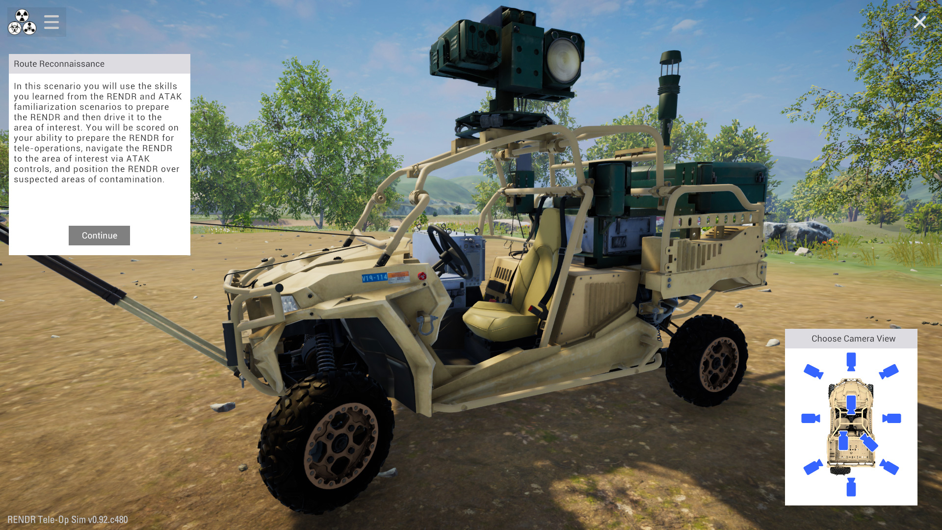 Unmanned Ground Vehicle Route Reconnaissance Training Simulator